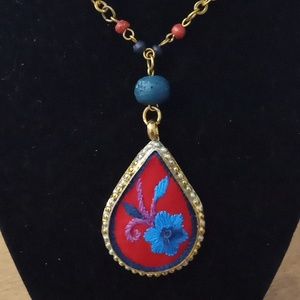 Cross-Stitch Floral Fashion Necklace